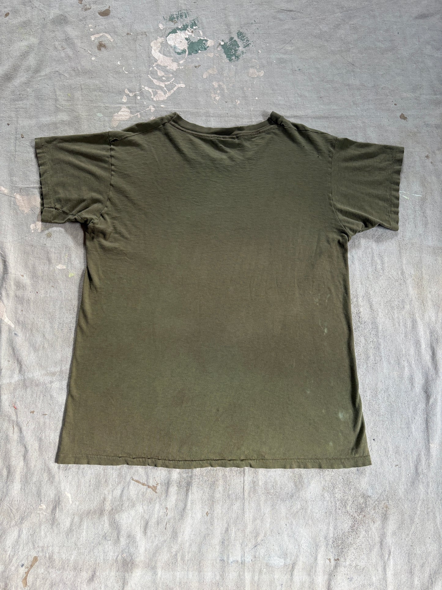 80s Blank Green Brown Military Tee