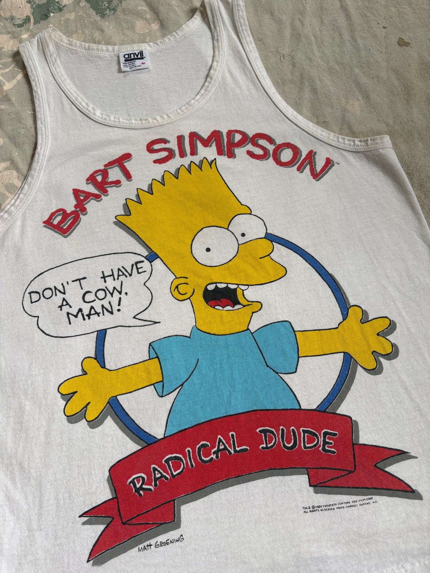 80s Bart Simpson Radical Dude Tank Top