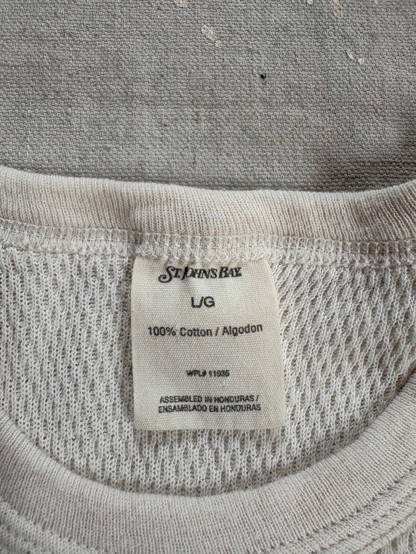 90s Blank Ecru Thermal Shirt
