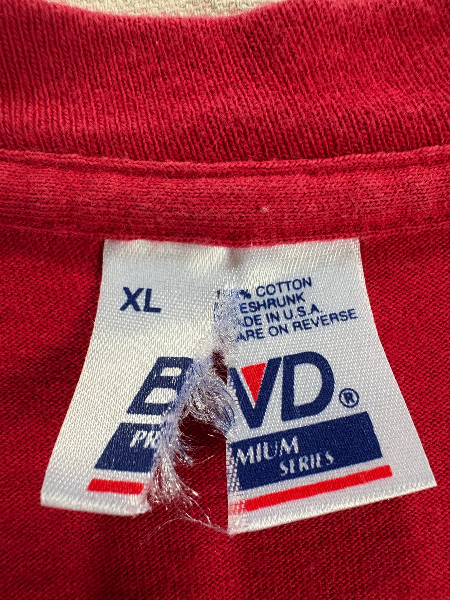 Vintage 80s/90s BVD Blank Maroon Pocket Tee