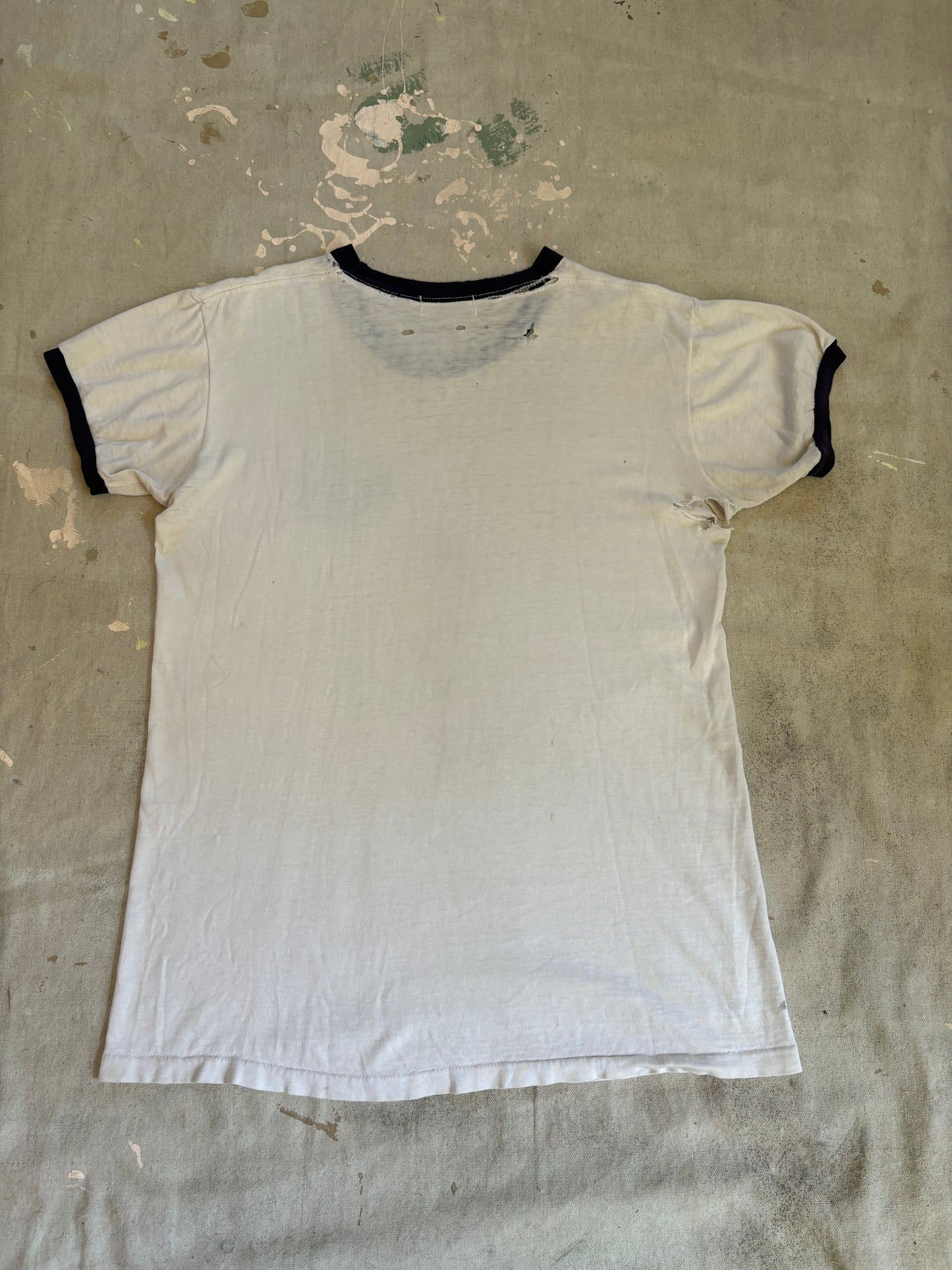 Vintage 60s US Naval Academy Stencil Ringer Tee