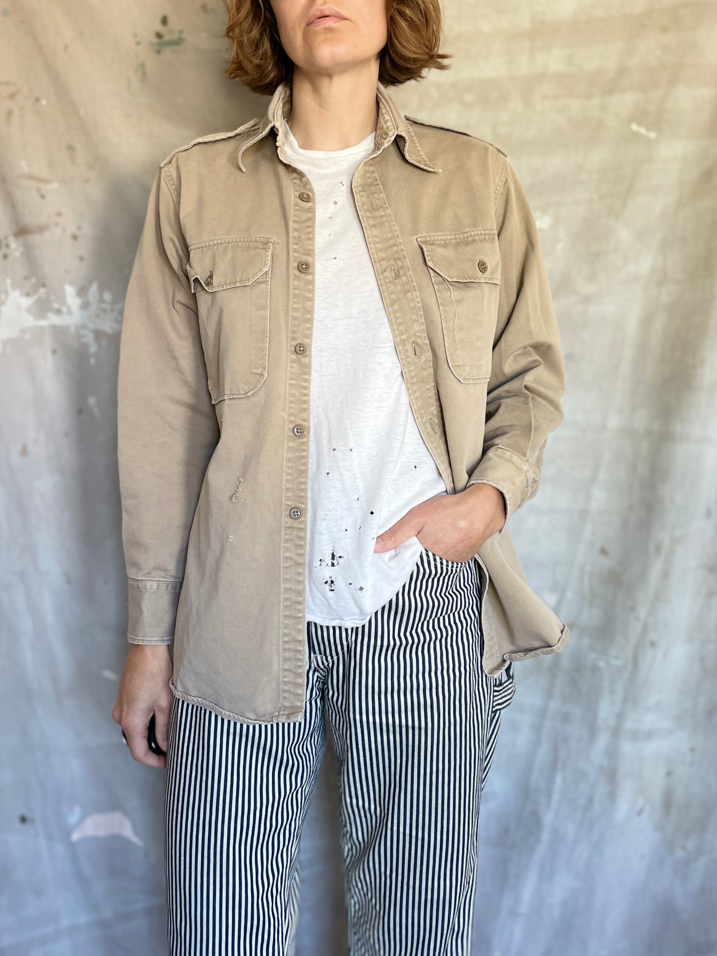 70s Khaki Utility Shirt