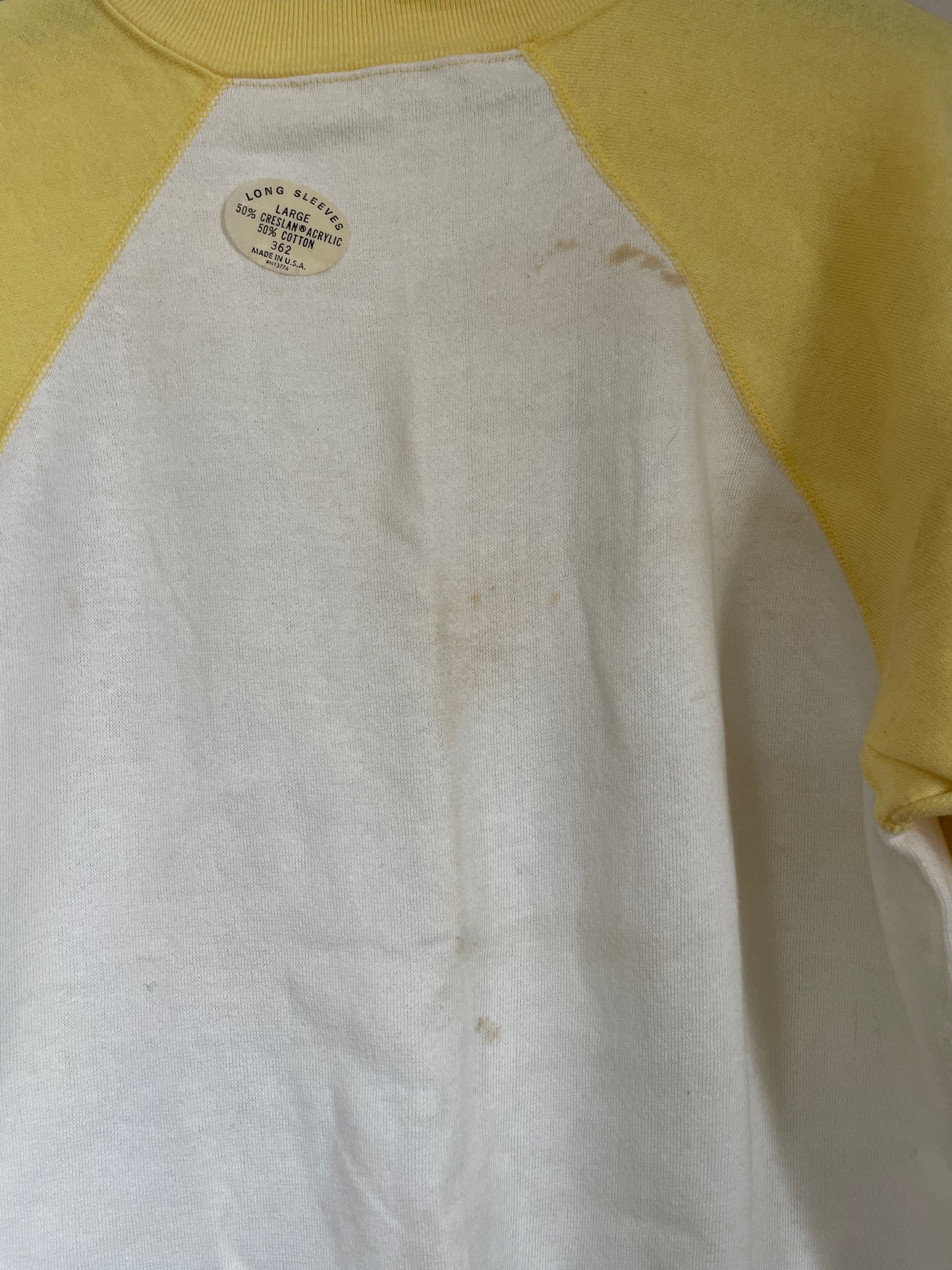 70s Deadstock Yellow And White Sweatshirt