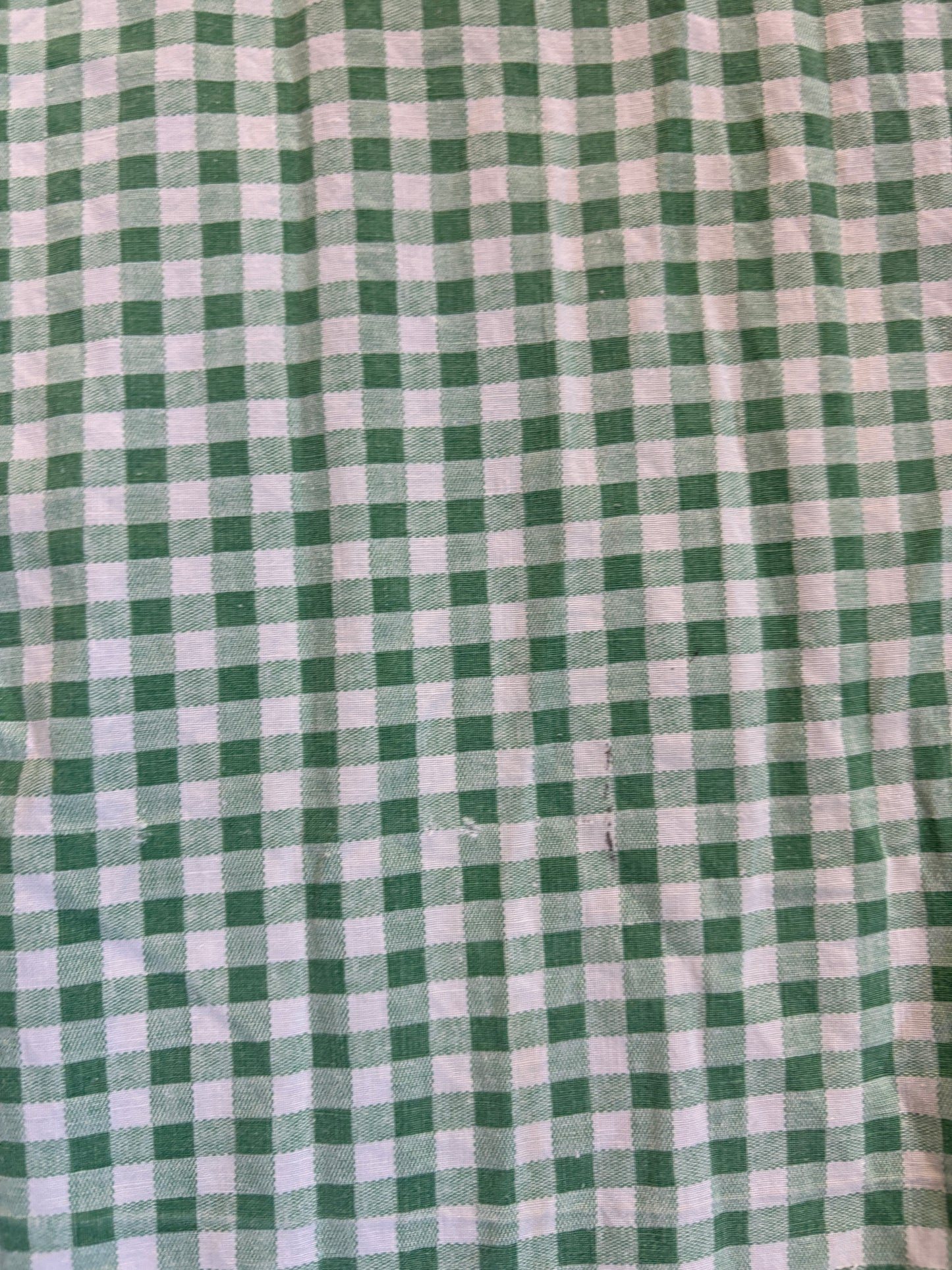 Vintage 40s Green Gingham Dress