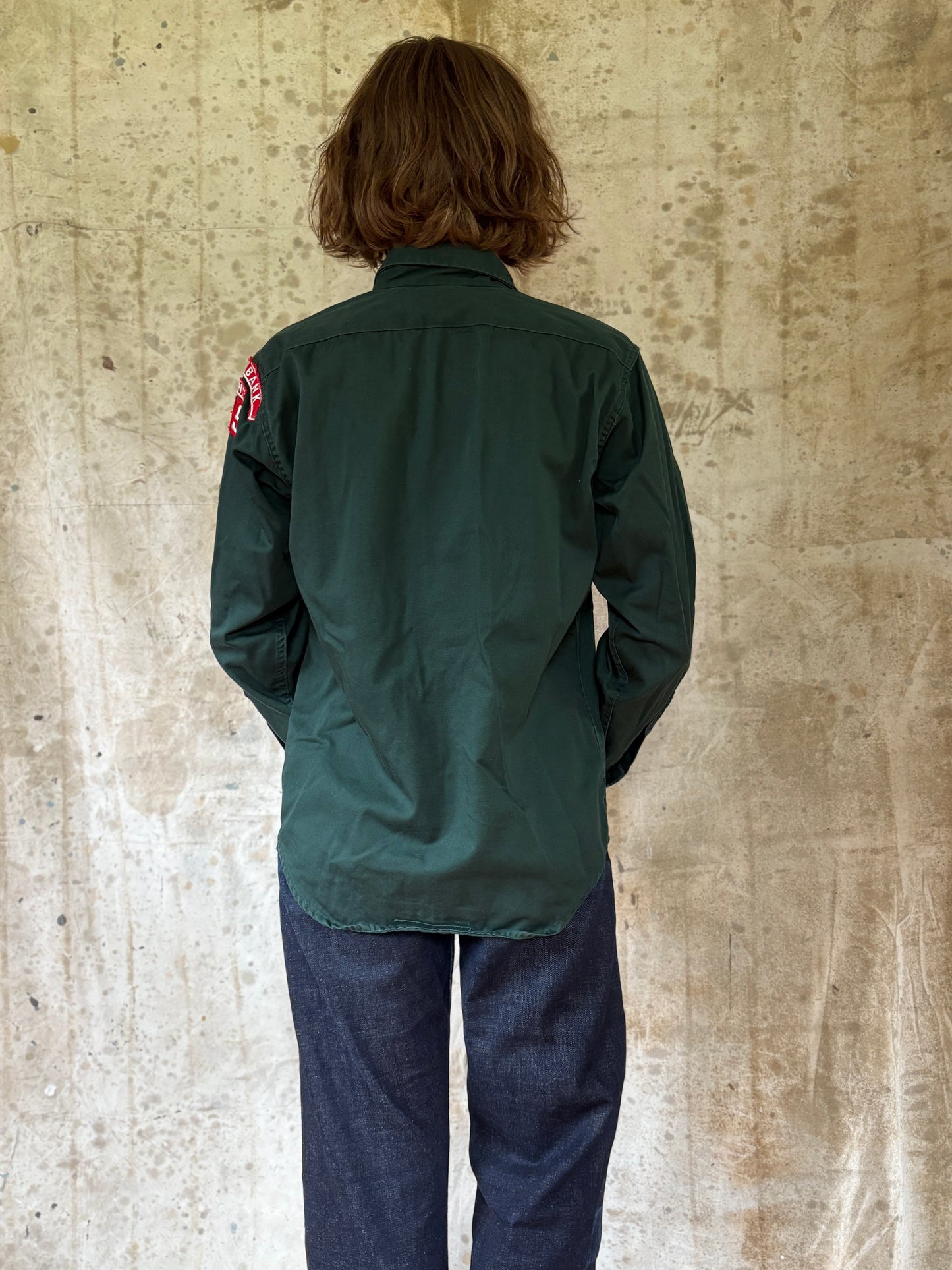 Vintage 60s BSA Boy Scouts Green Button Up Shirt
