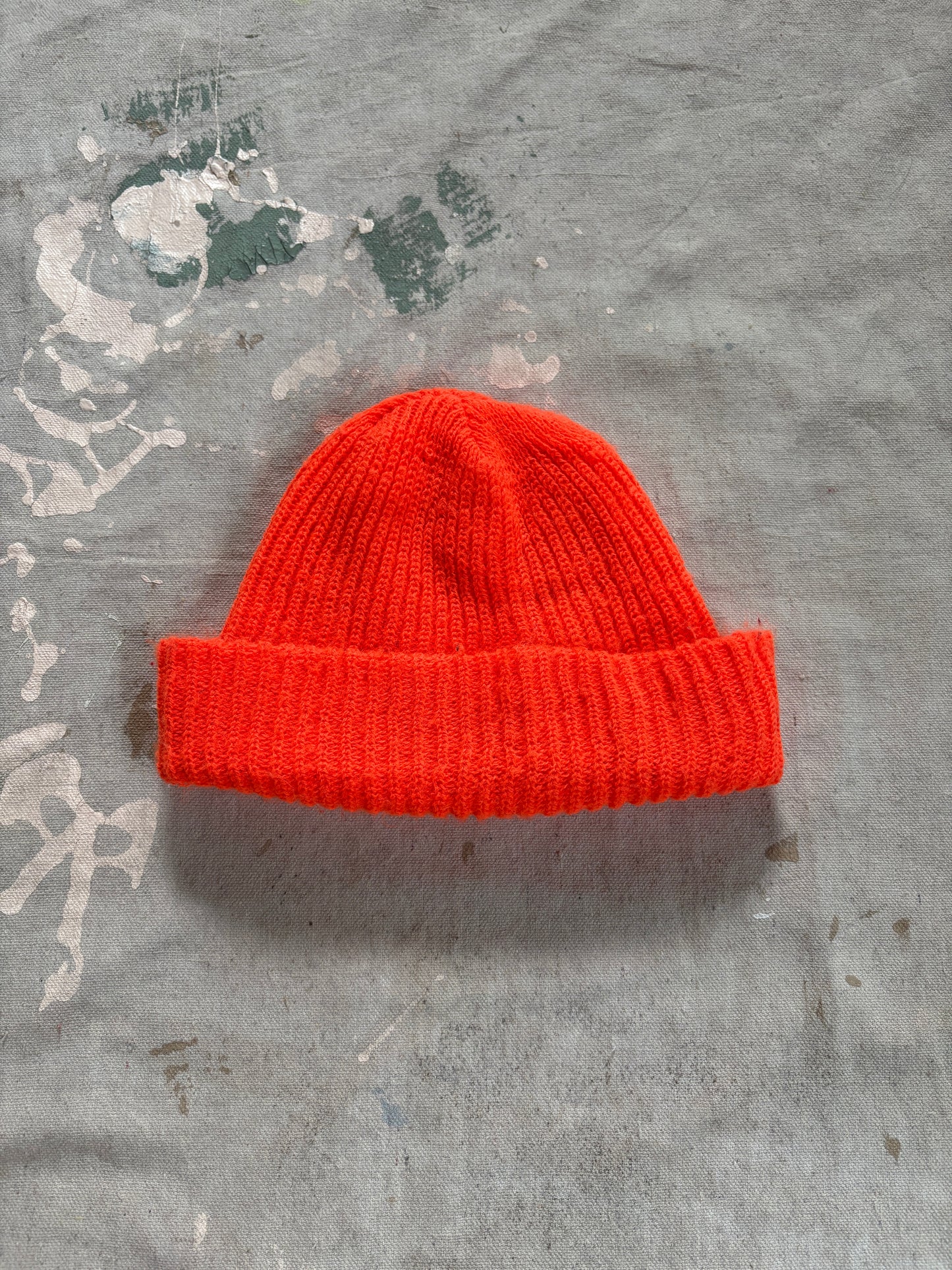 90s Safety Orange Knit Watch Cap
