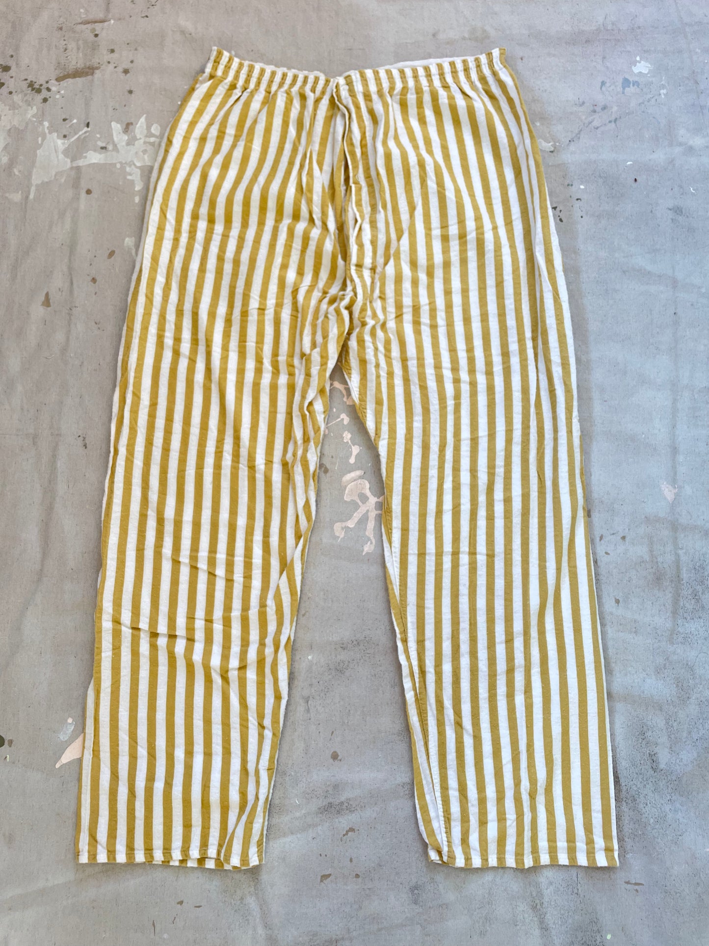 80s K-Mart Mustard Striped Flannel Pajama Set