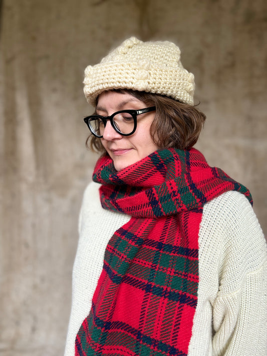 80s Ecru Knit Beanie