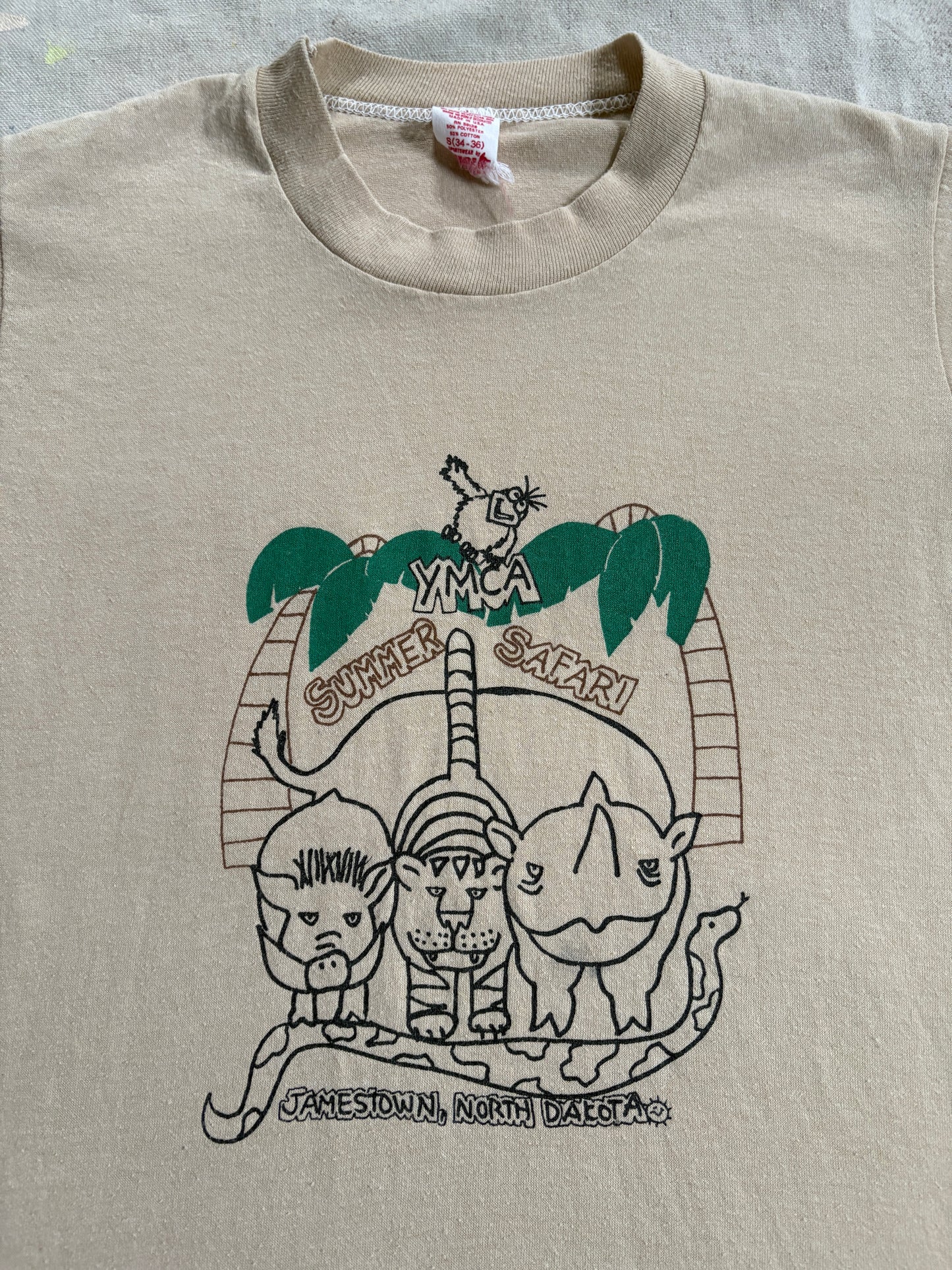 Vintage 80s YMCA Jamestown North Dakota Summer Safari Tee
