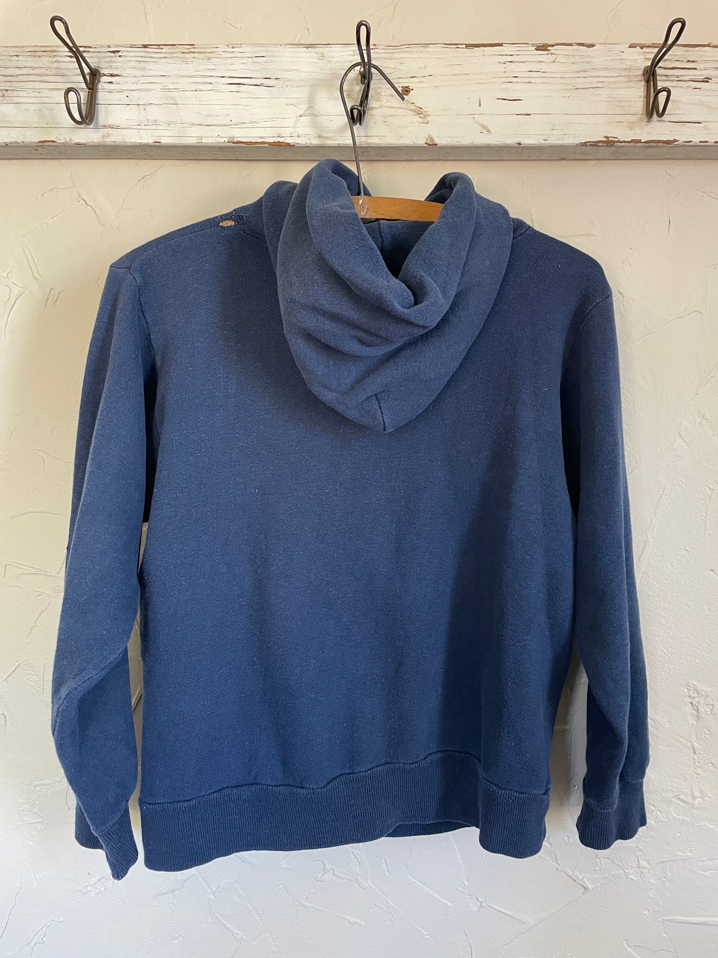 70s Blank Navy Blue Hoodie Sweatshirt