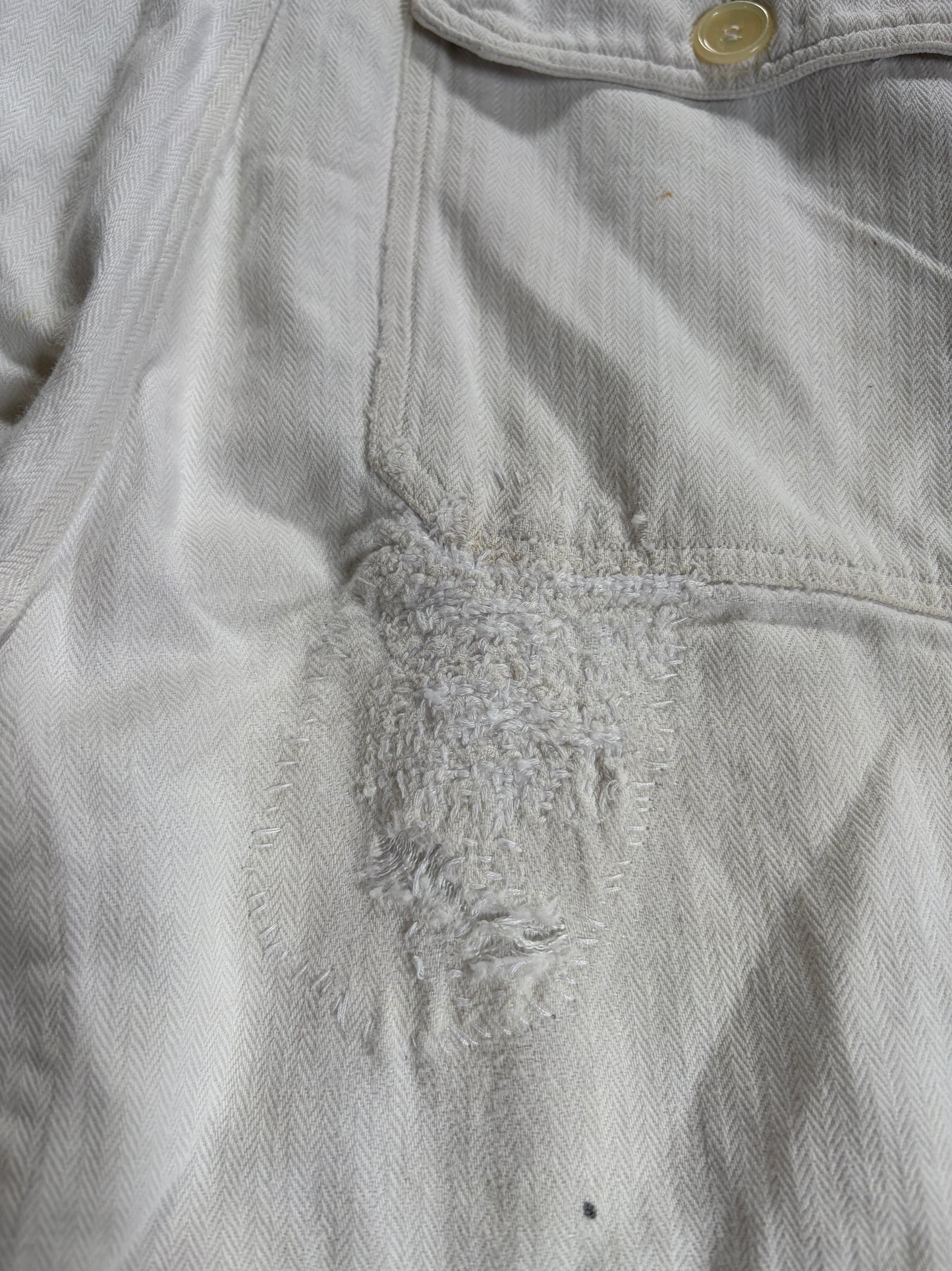 60s White HBT French Workwear Overalls