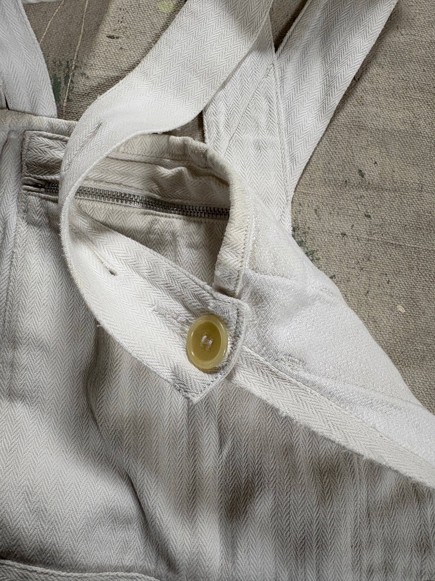 60s White HBT French Workwear Overalls