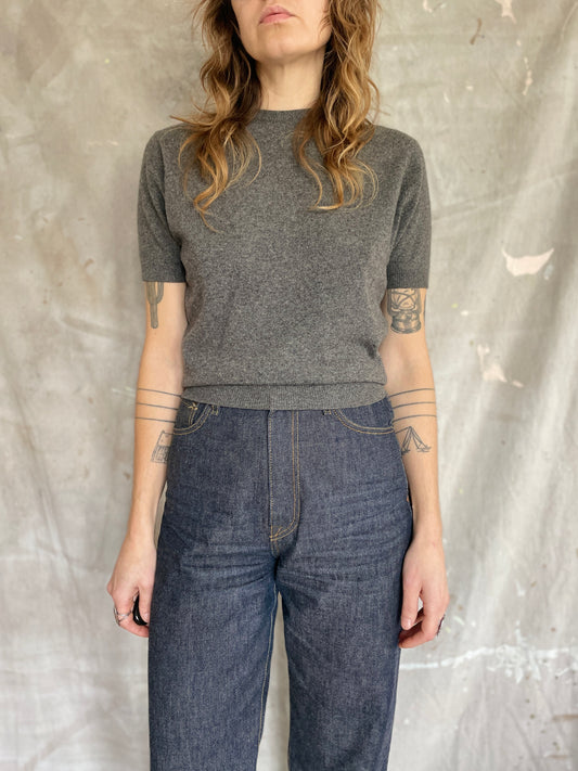 50s Grey Short Sleeve Knit