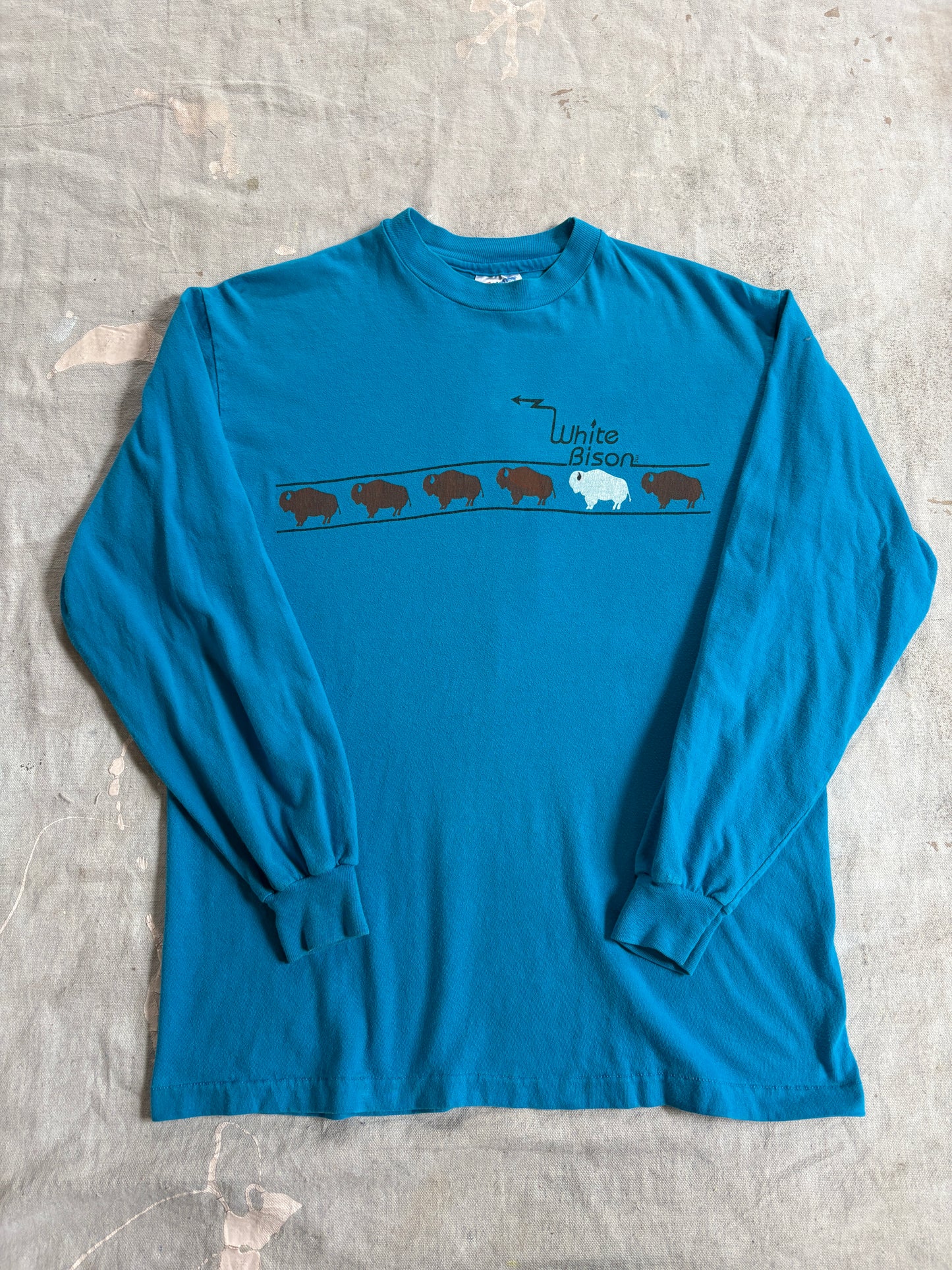 Vintage 90s White Bison Long Sleeve Tee