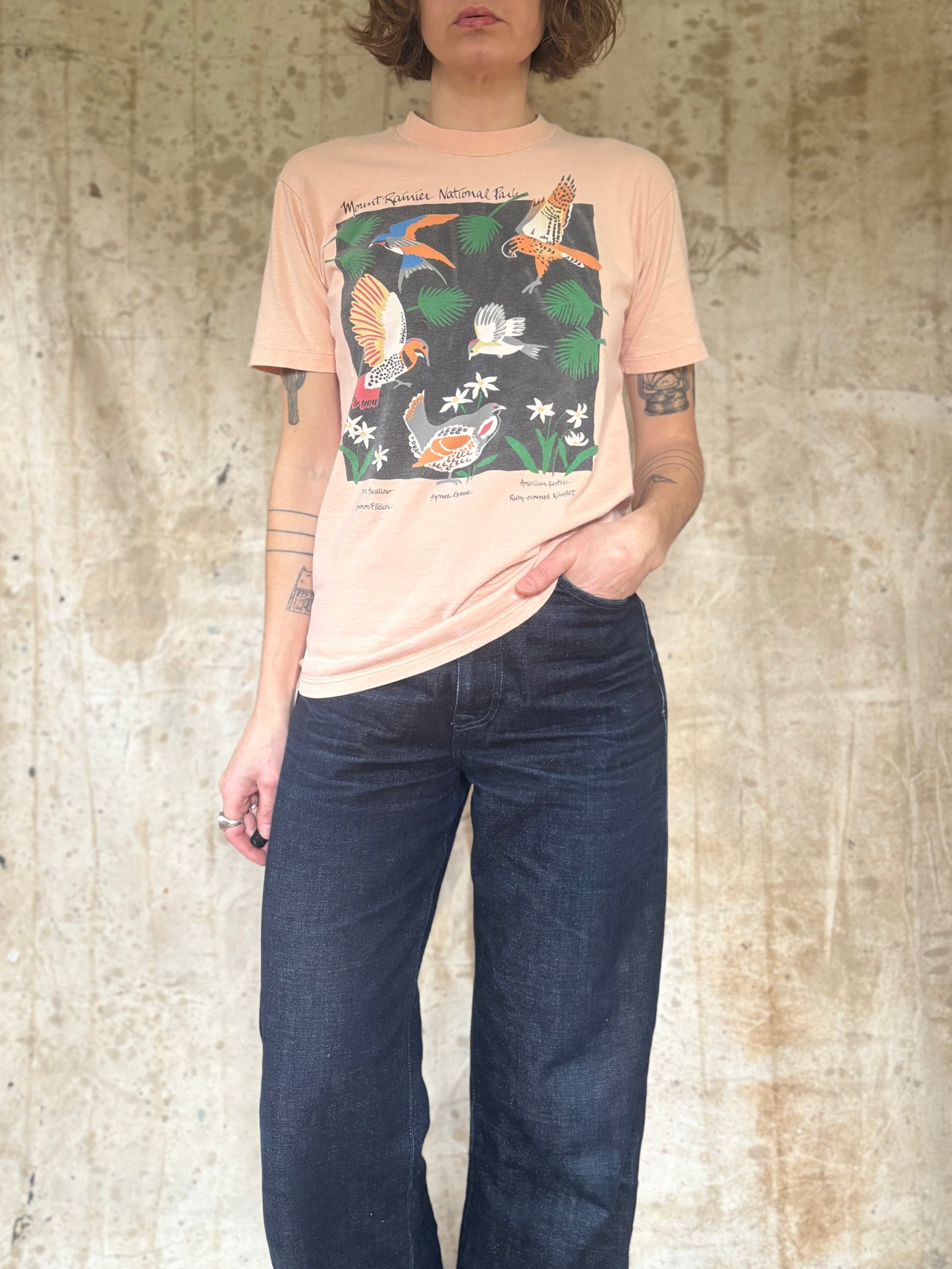 Vintage 80s Mt Rainier National Park Bird Tee