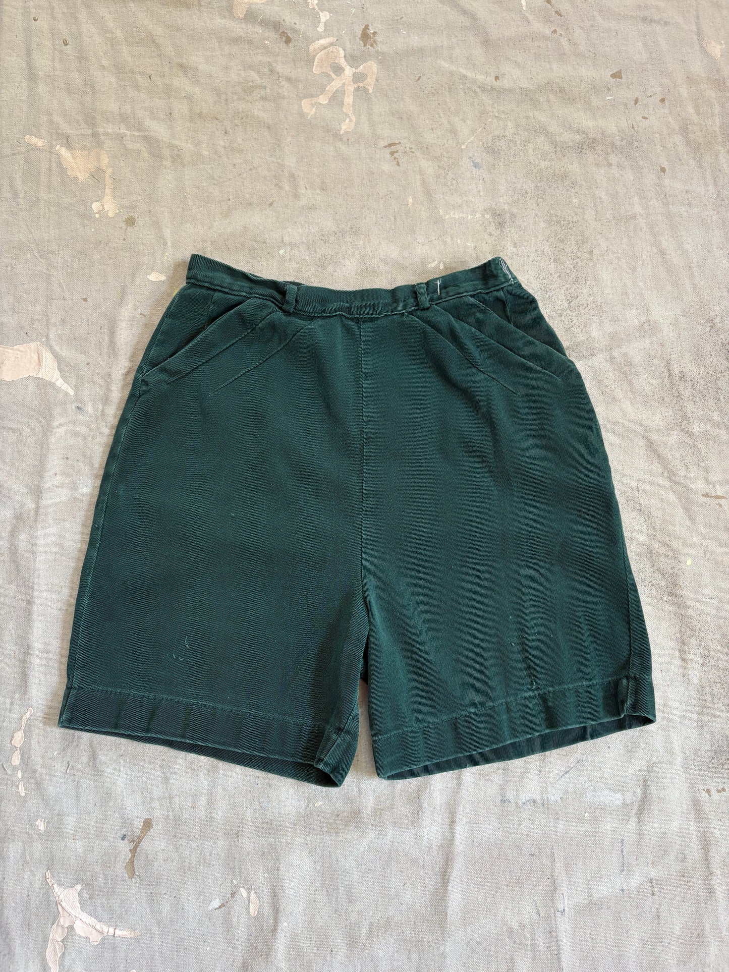 Vintage 50s/60s Green Girl Scout Side Zip Shorts