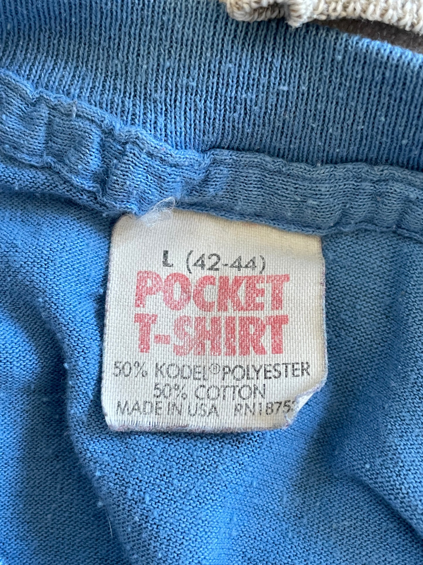 80s Blank Blue Pocket Tee