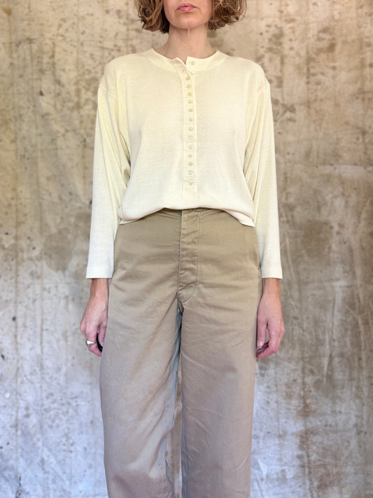 80s Ecru Henley Shirt