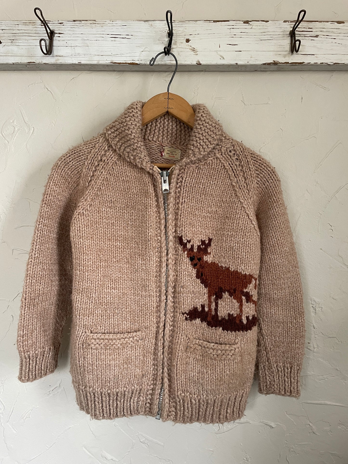 70s Handknit Deer Sweater