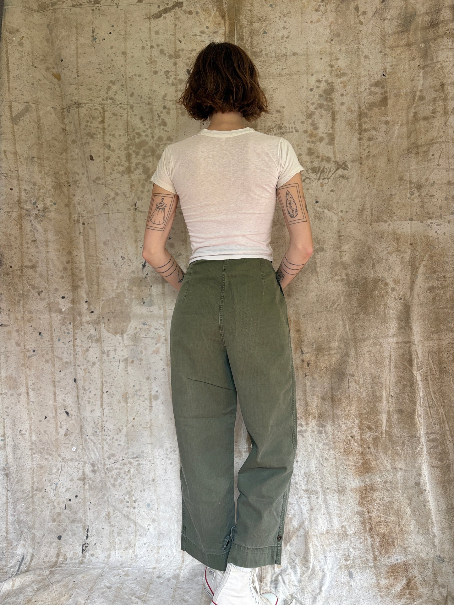 40s WWII WAC HBT Front Pocket Trousers