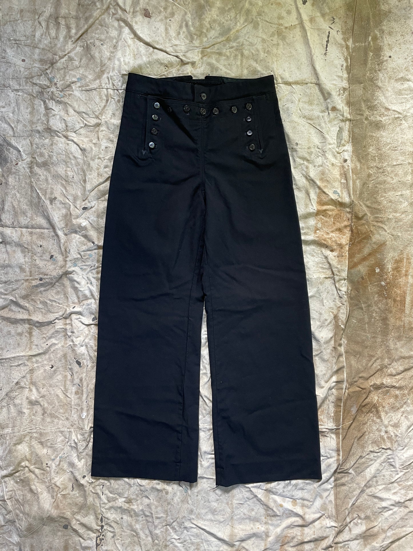 80s USN Button Front Lace Back Slacks