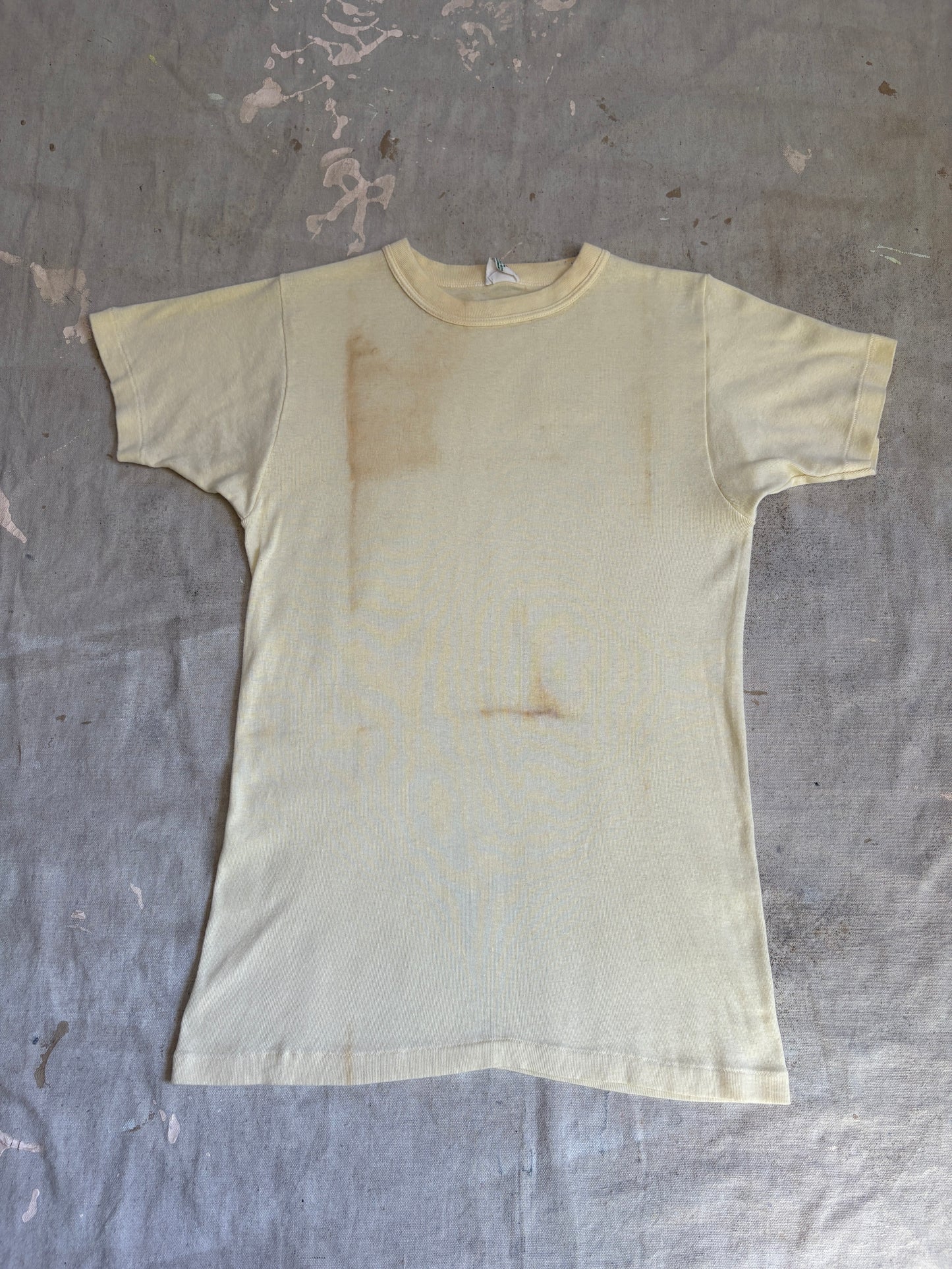 Vintage 60s Blank Off- White Hanes Tee