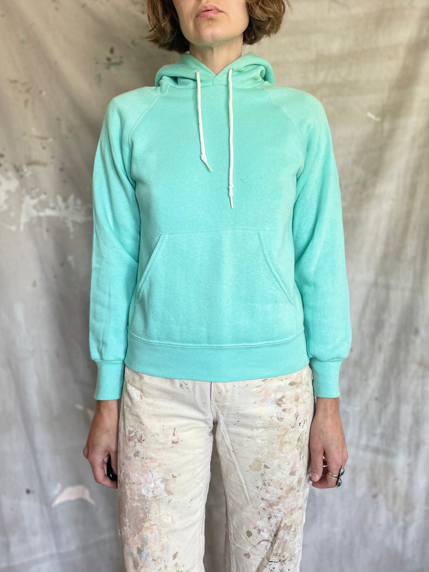 80s Teal Hoodie