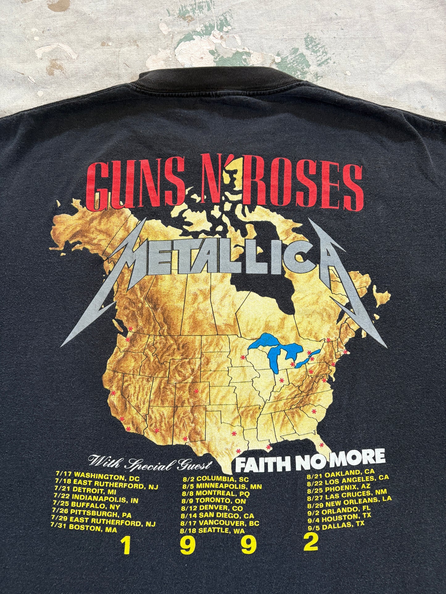Vintage ‘92 Metallica, Guns N’ Roses, Faith No More Tour Tee