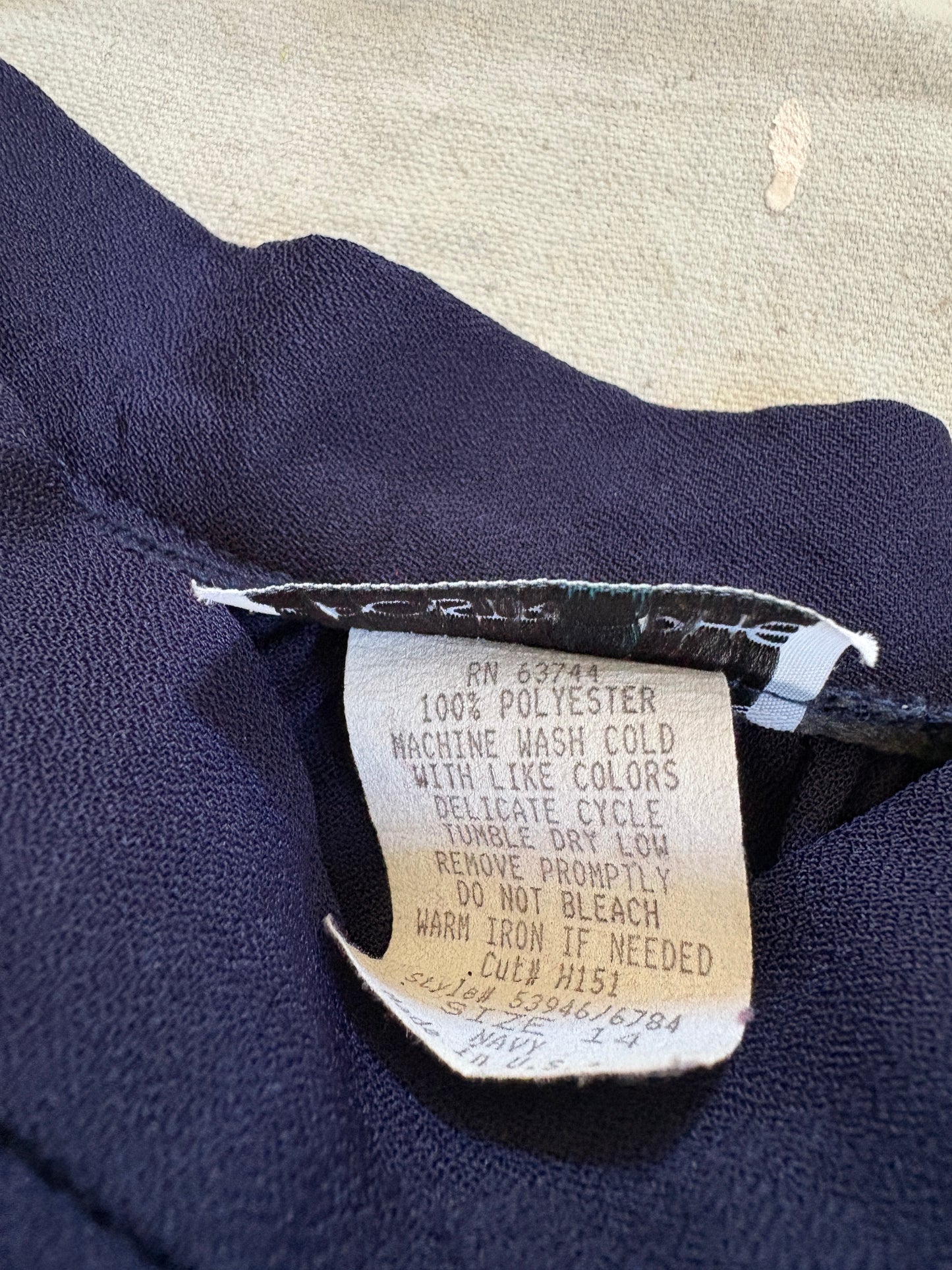 80s Navy Blue Pleated Skirt