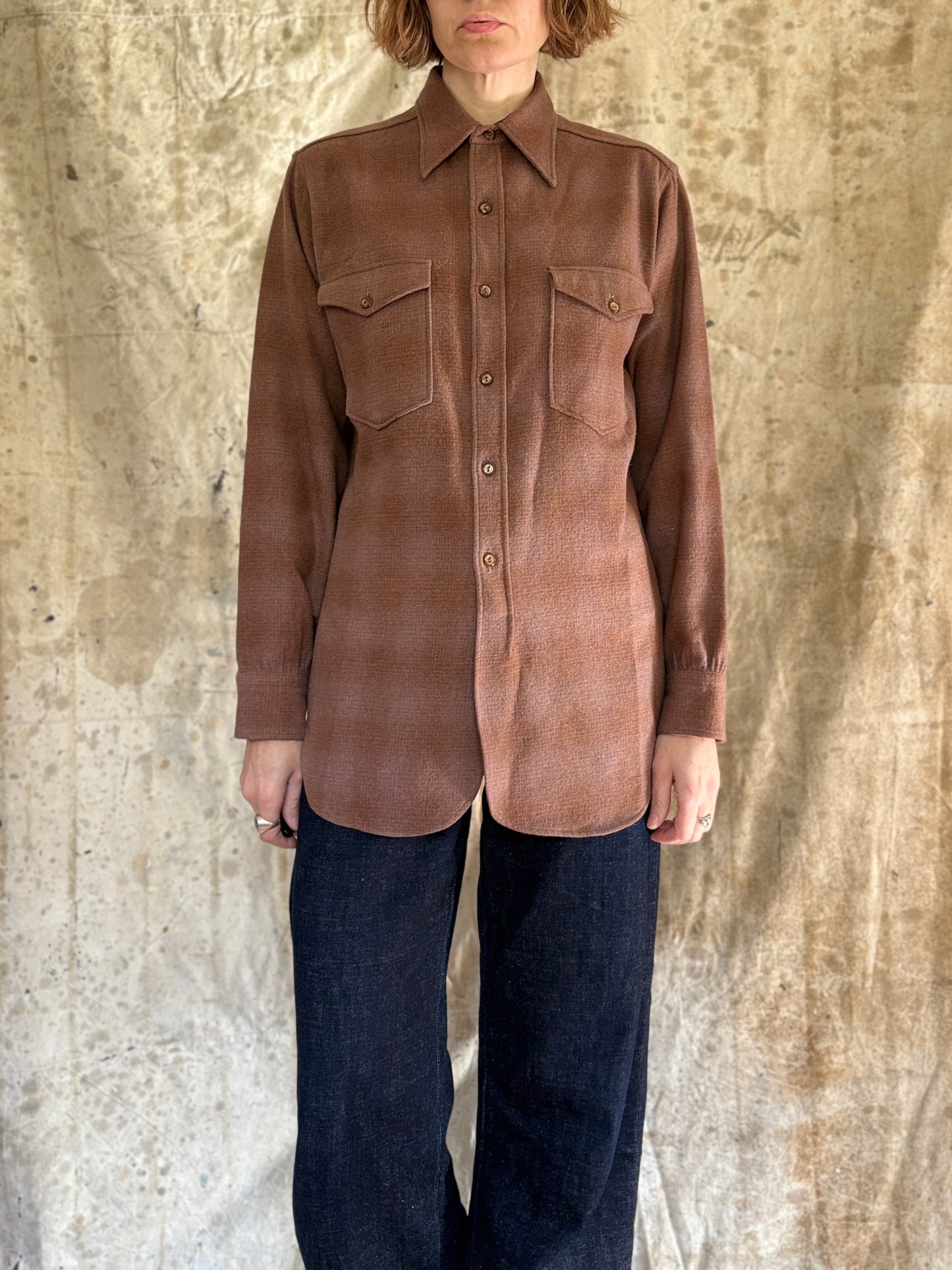60s Brown Plaid Pendleton Shirt