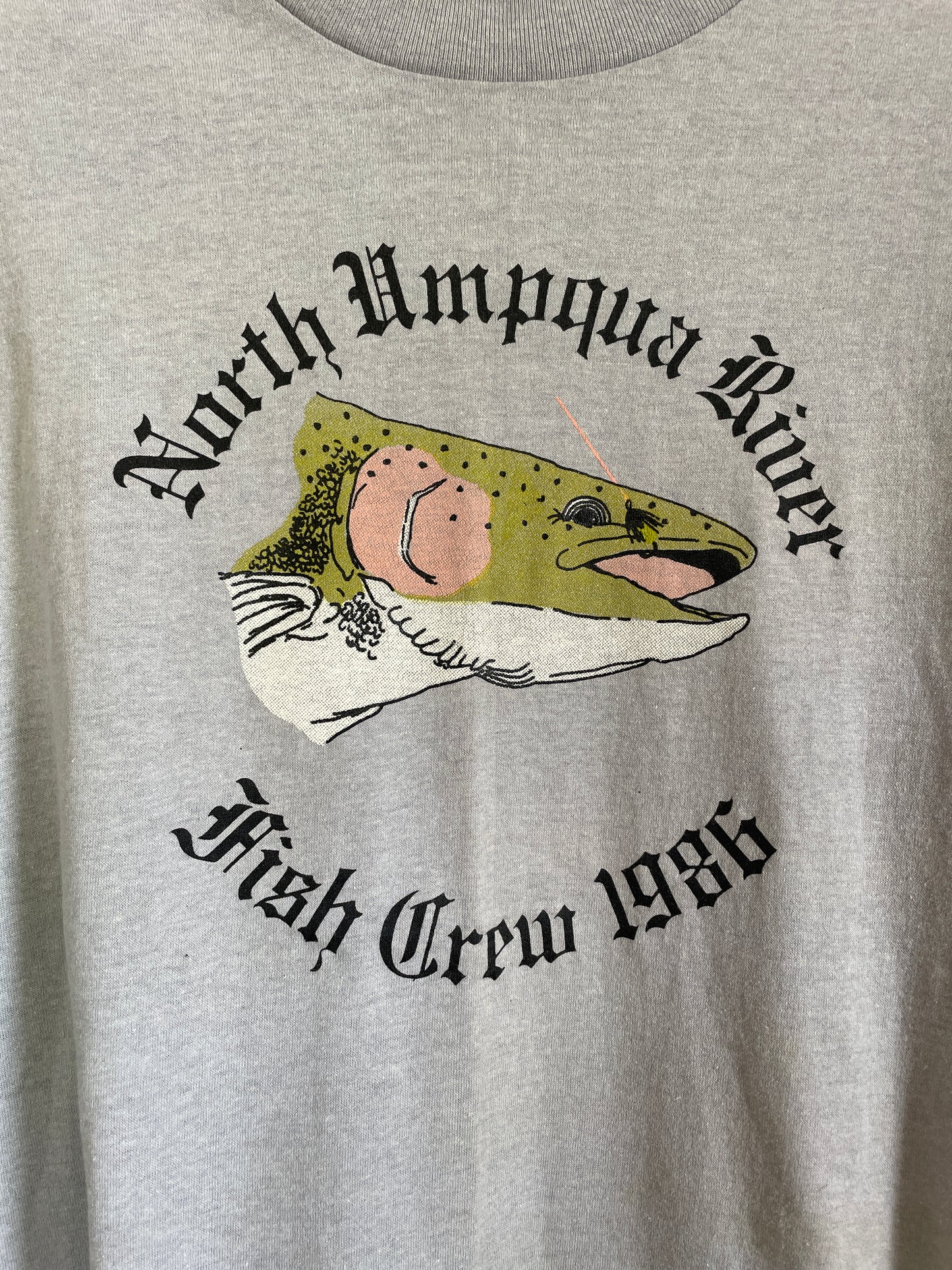 80s North Umpqua River Fish Crew Shirt