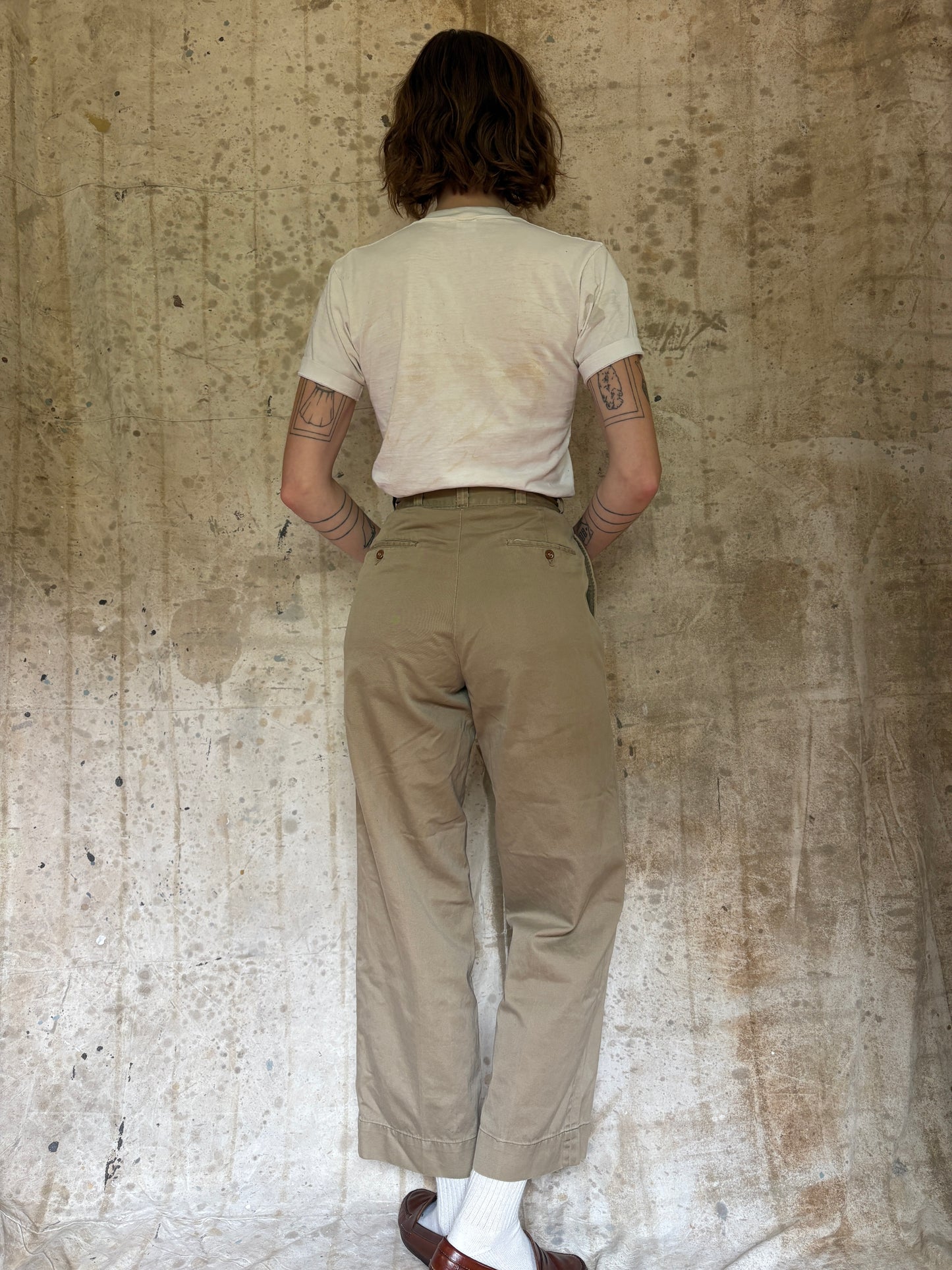 50s Military Khaki Trousers