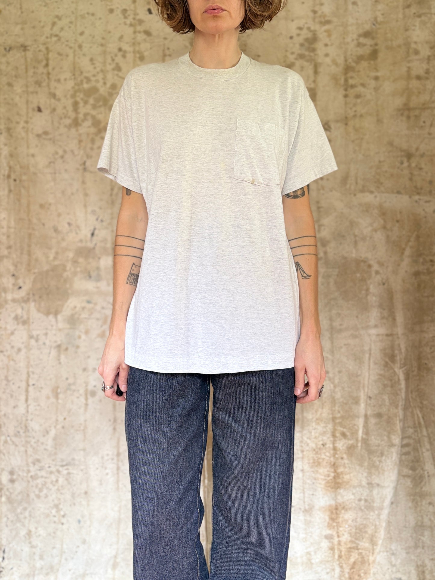 80s Deer Family And Barn Pocket Tee