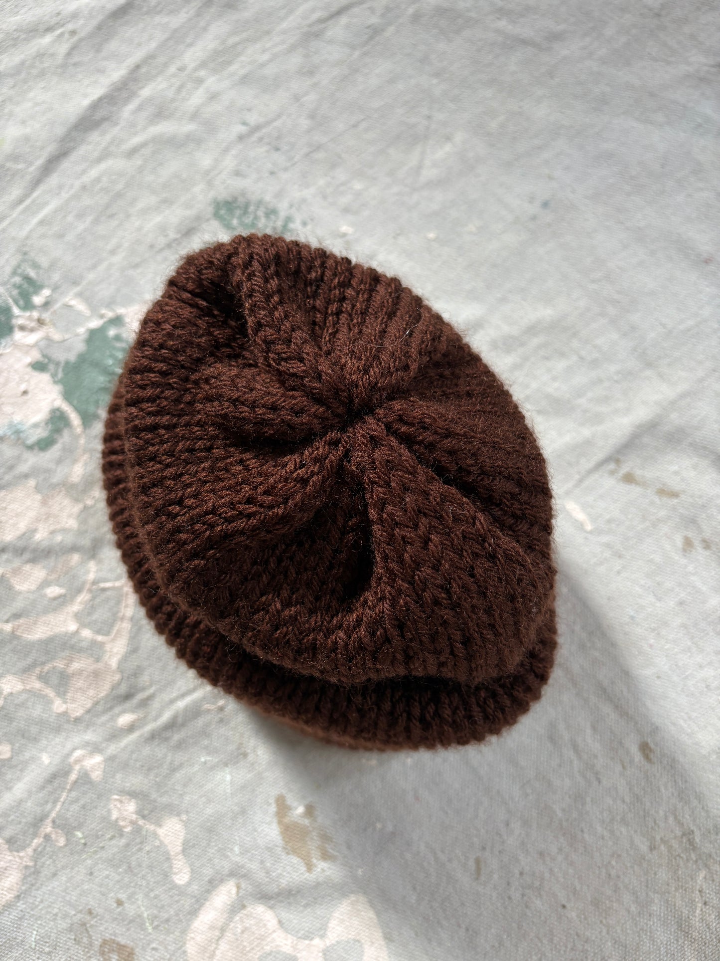 90s Hand Knit Chocolate Brown Beanie