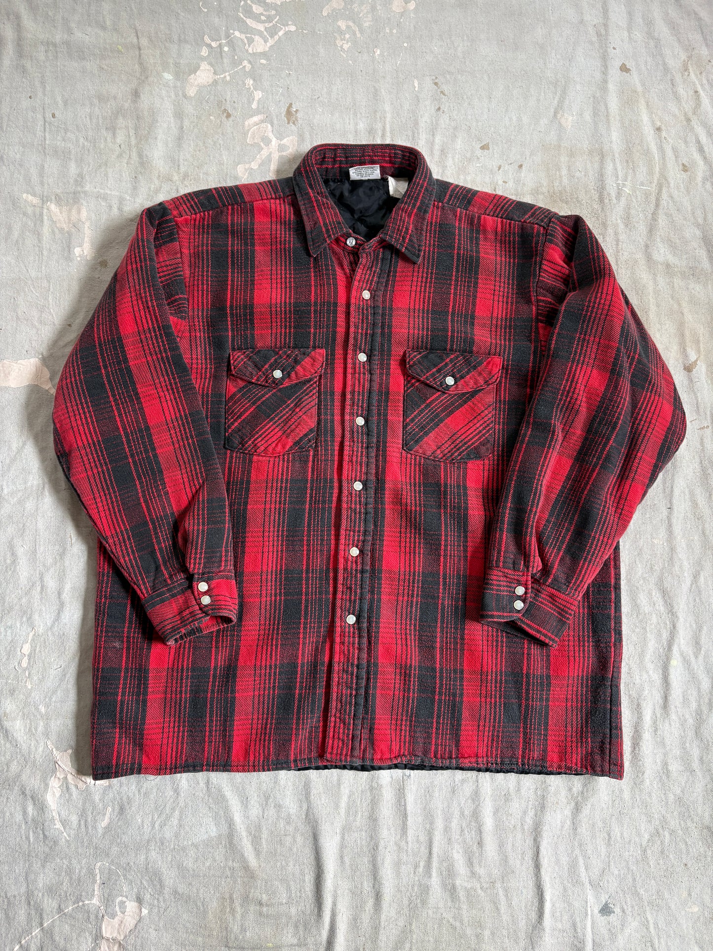 Vintage 90s Five Brother Pearl Snap Quilted Flannel Shirt