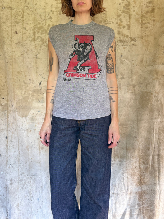 Vintage 80s University Of Alabama Crimson Tide Muscle Tee