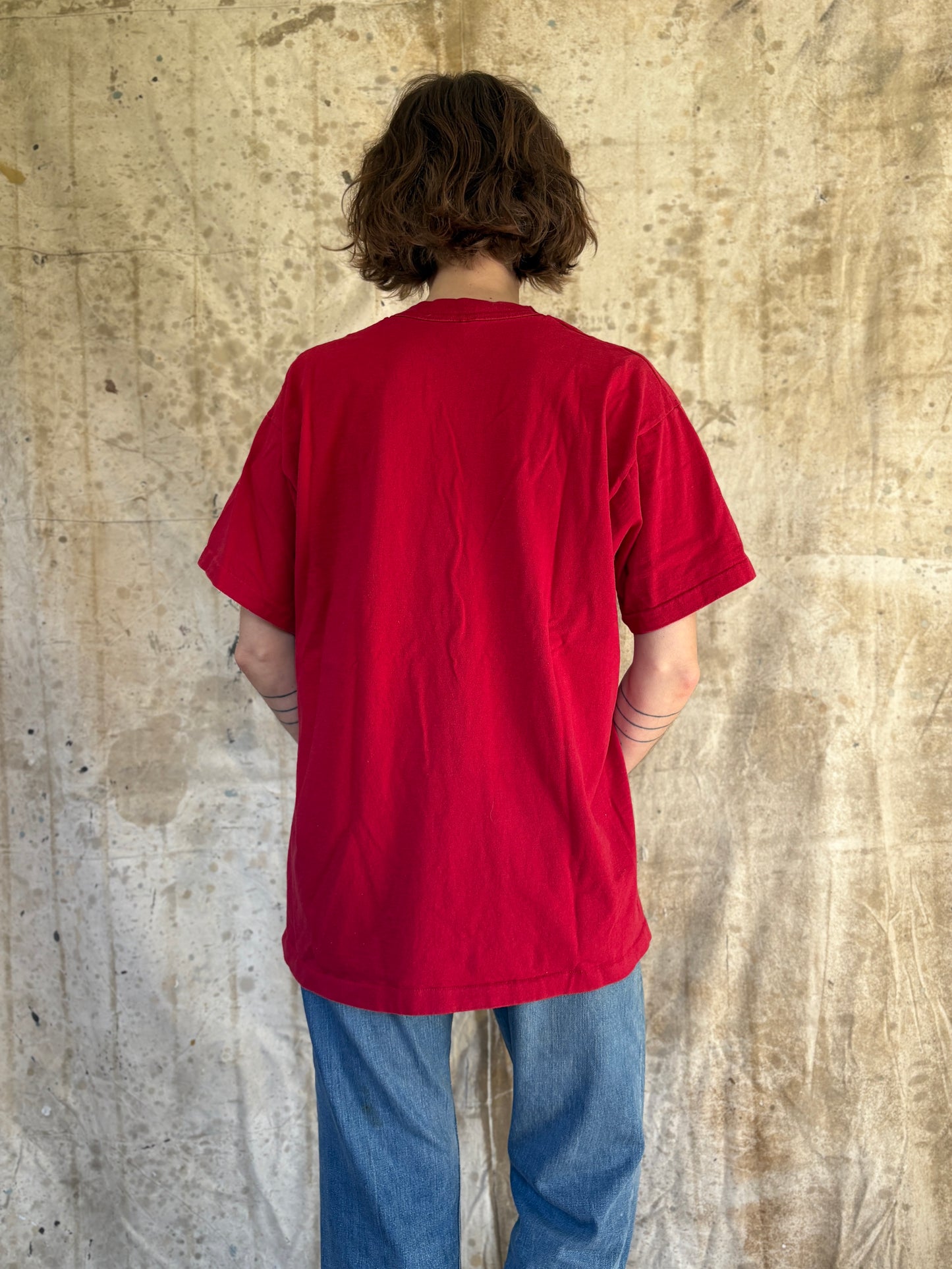 Vintage 80s/90s BVD Blank Maroon Pocket Tee