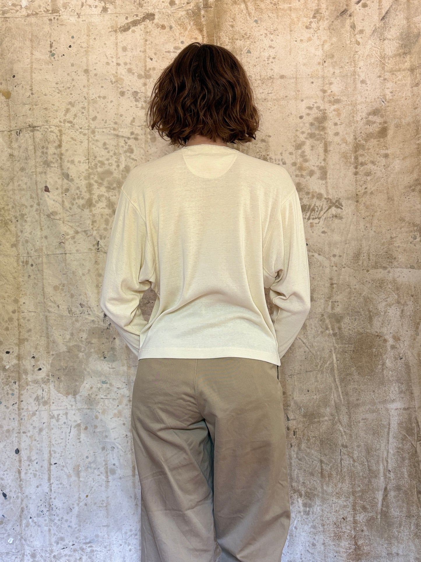 80s Ecru Henley Shirt