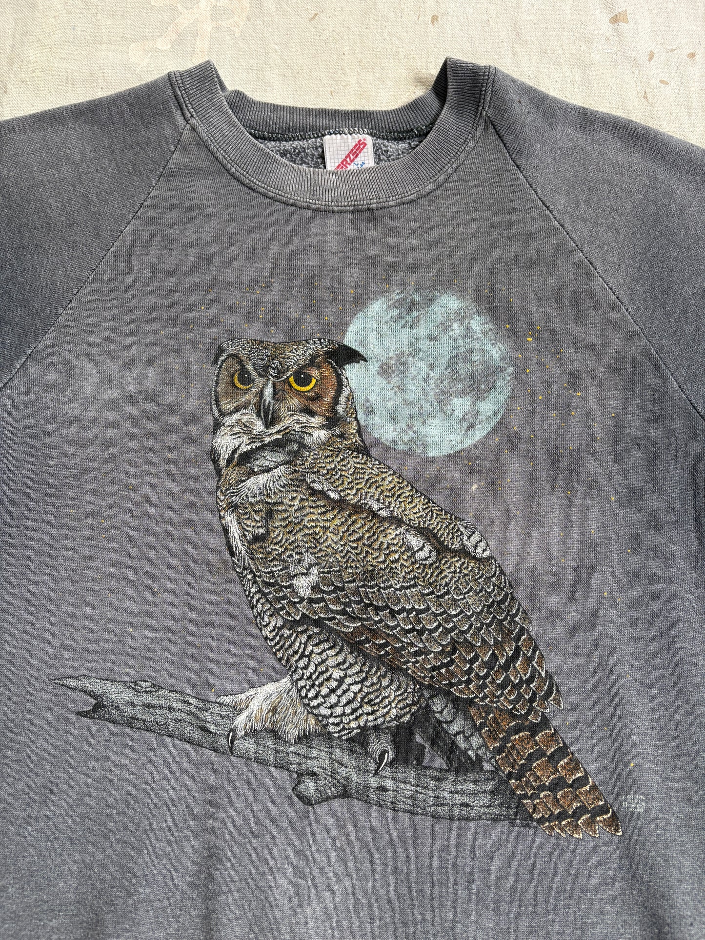 Vintage 80s Owl At Moonlight Sweatshirt