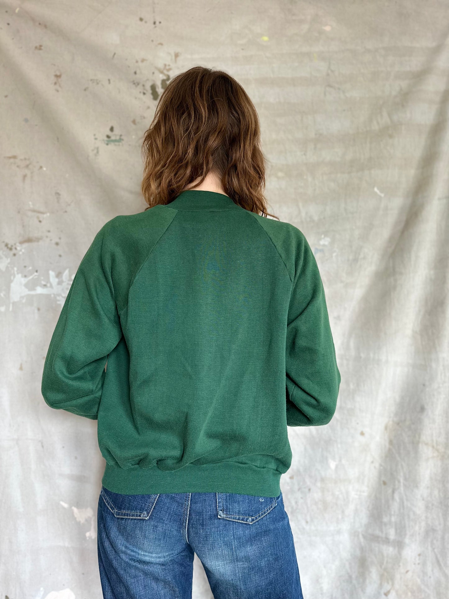 70s Evergreen Zip Front Sweatshirt
