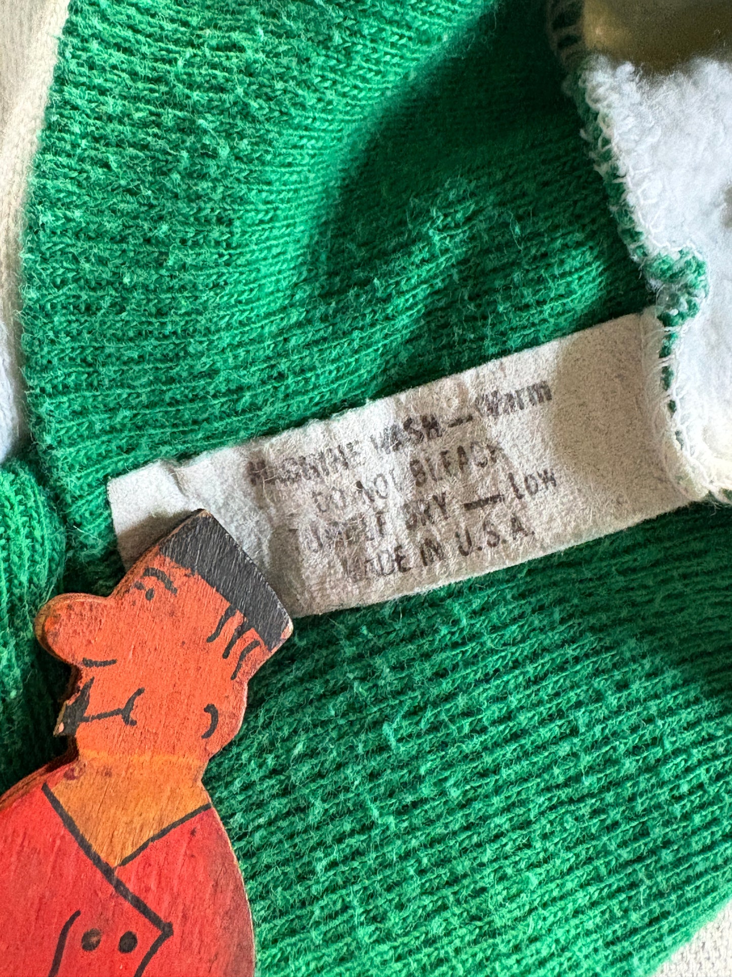 70s Green And White Short Sleeve Sweatshirt