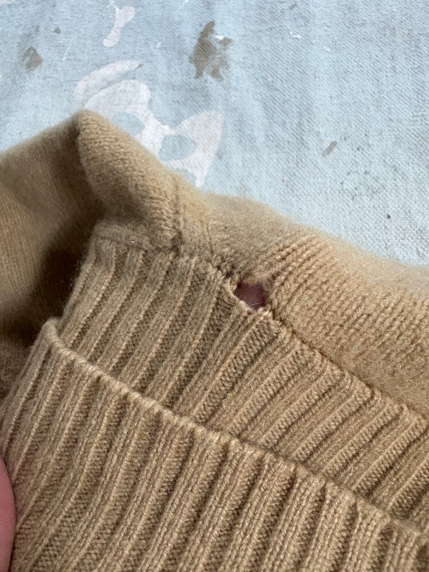 70s Cashmere Camel Turtleneck Sweater