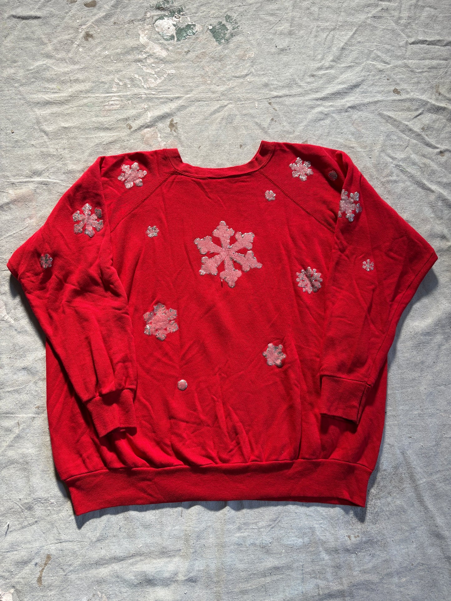 Vintage 80s Handmade Snowflake “Ugly Christmas” Sweatshirt