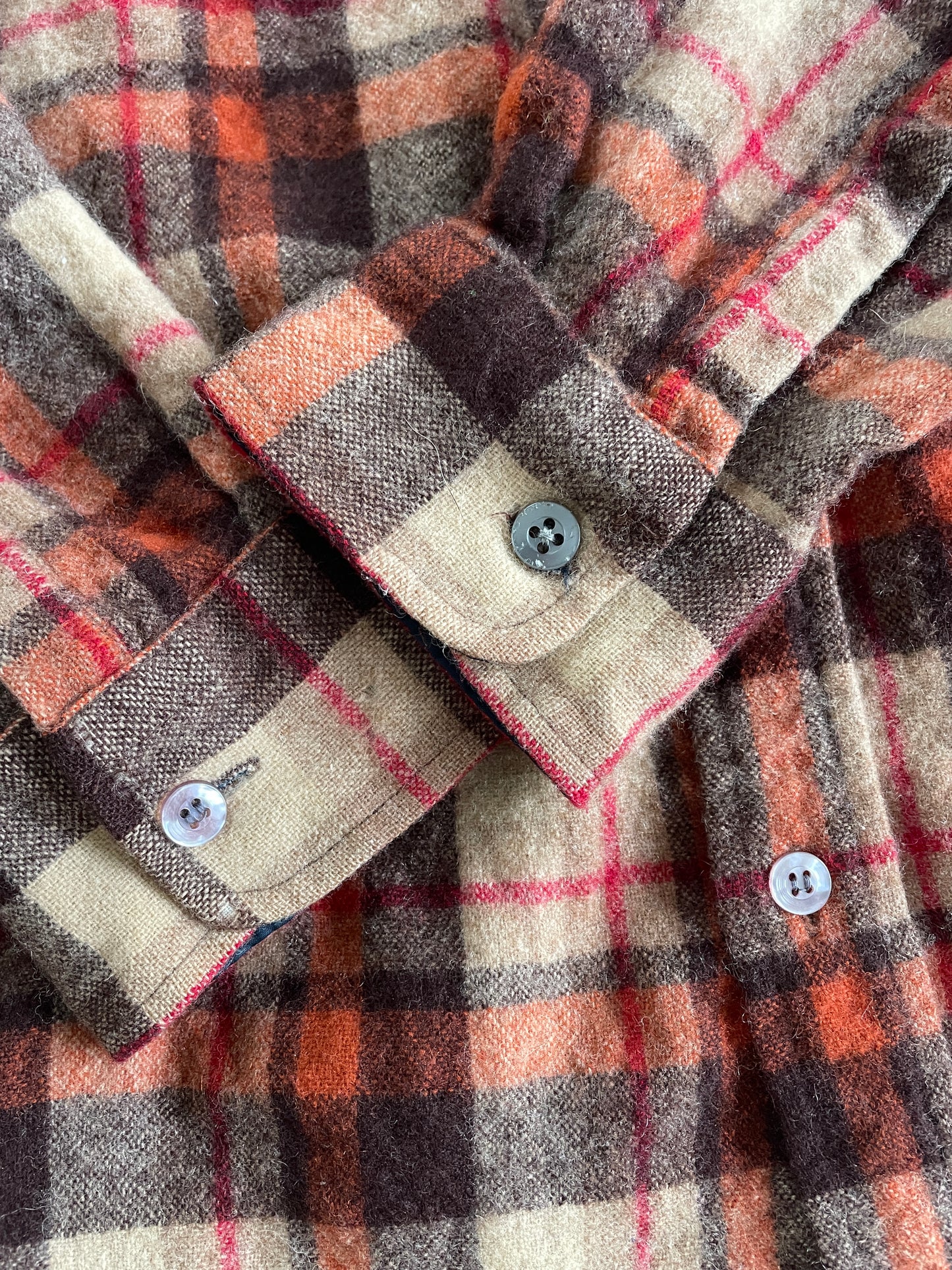 80s Plaid Wool Button Down