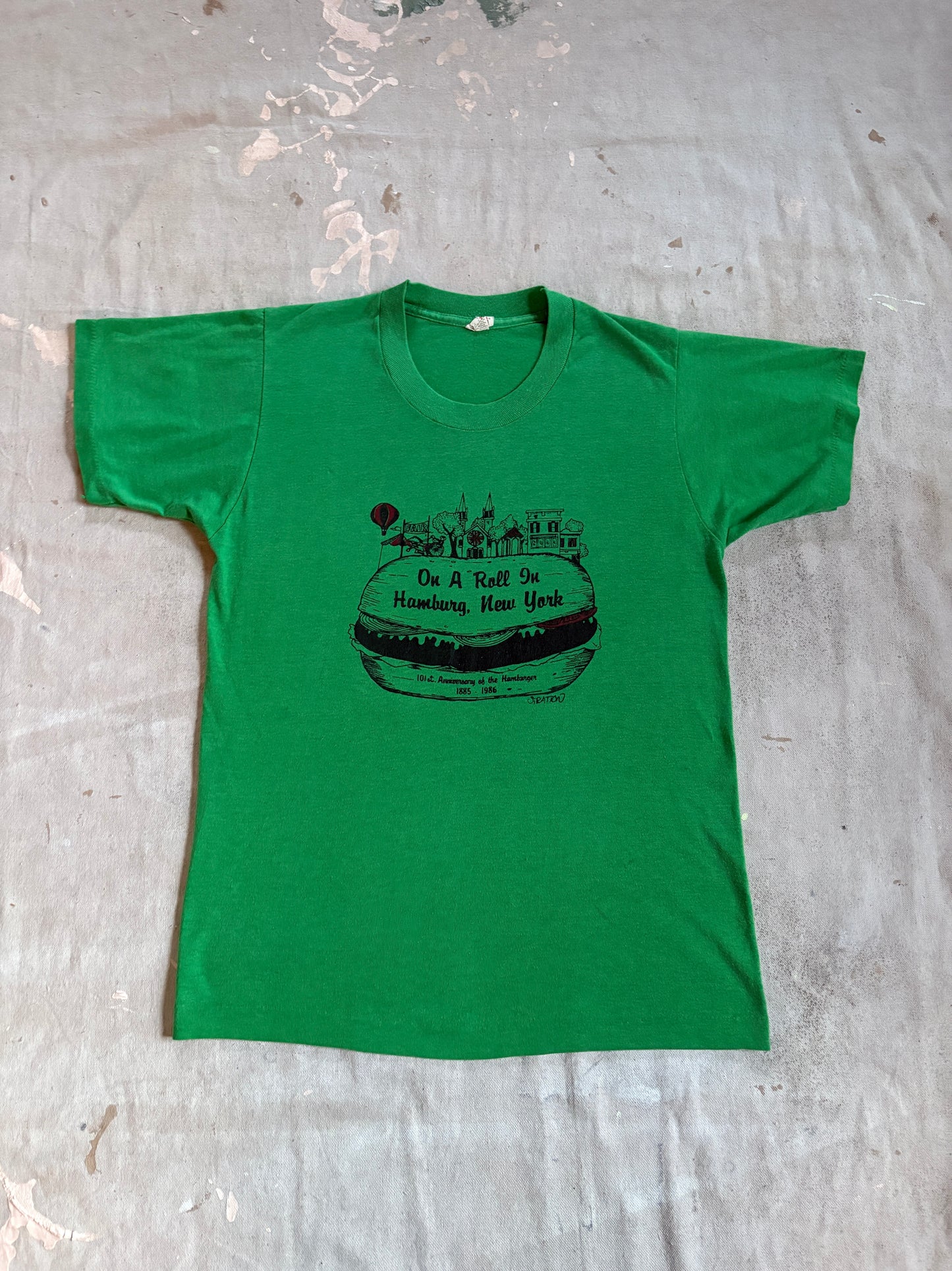 80s On A Roll In Hamburg New York Hamburger Tee