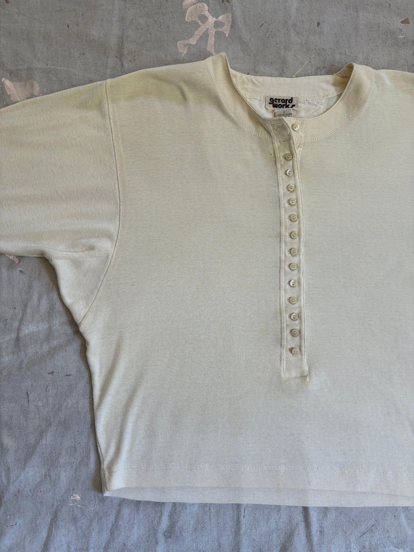 80s Ecru Henley Shirt