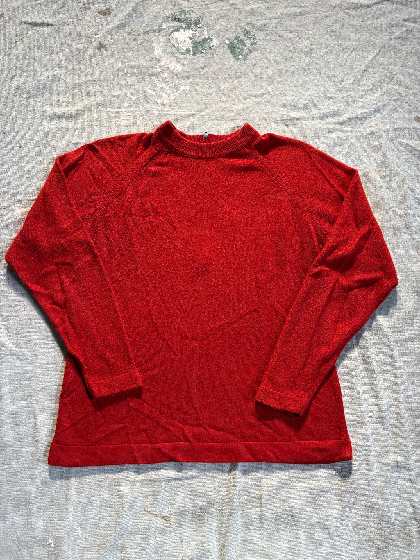 Vintage 80s Red Mock Neck Sweater