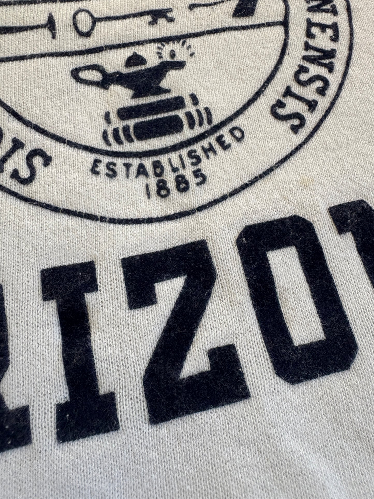 Vintage 70s/80s University Of Arizona Flocked Short Sleeve Sweatshirt