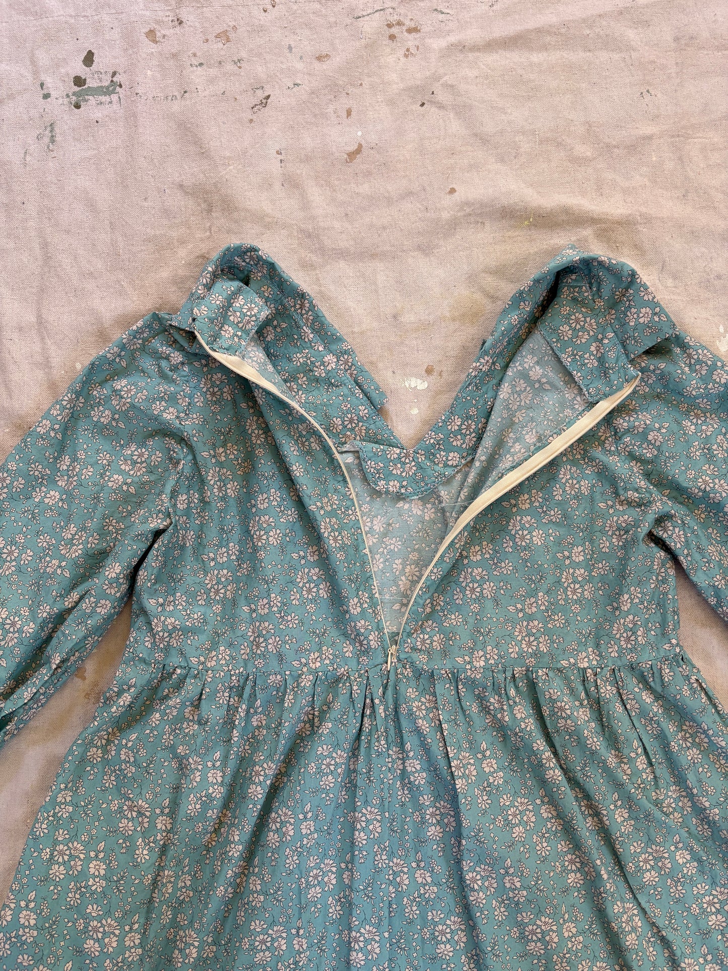 Vintage 80s Handmade Floral Dress