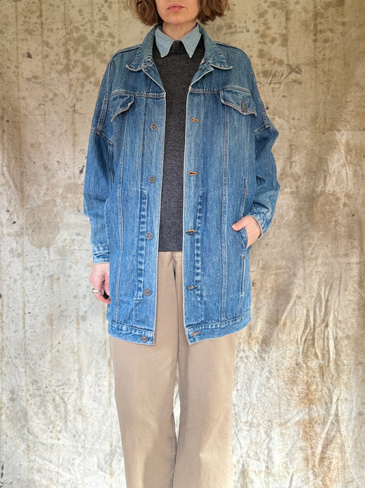 90s Long Denim Coat